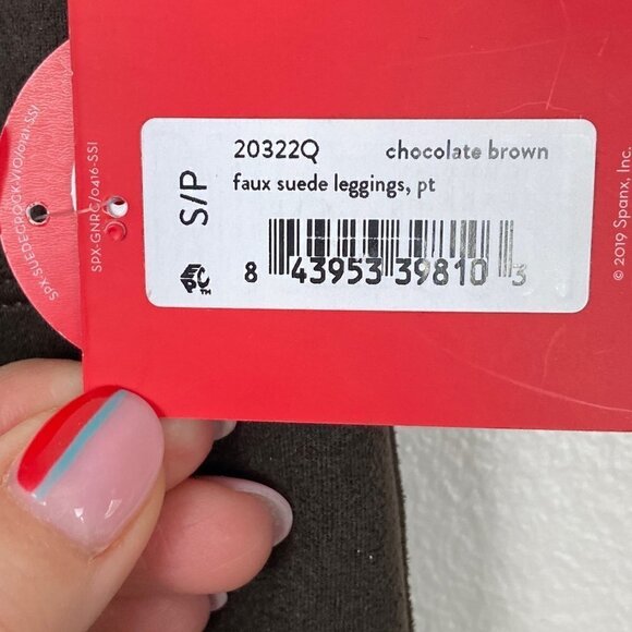 SPANX | Faux Suede Leggings Chocolate Brown Small Petite - Picture 10 of 14